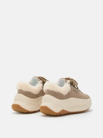Beżowe Sneakersy Moon247 City z owczej skóry