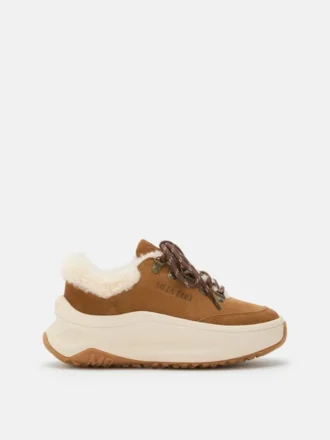 Brązowe sneakersy Moon247 City z owczej skóry