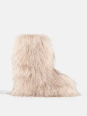 Buty Jacquemus + Moon Boot Icon Yeti Mid w kolorze kremowym