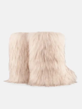 Buty Jacquemus + Moon Boot Icon Yeti Mid w kolorze kremowym