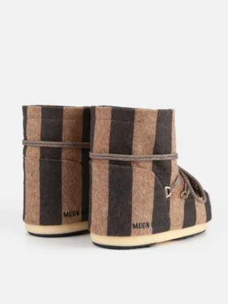Jacquemus + Moon Boot Icon Low – beżowe filcowe botki w paski