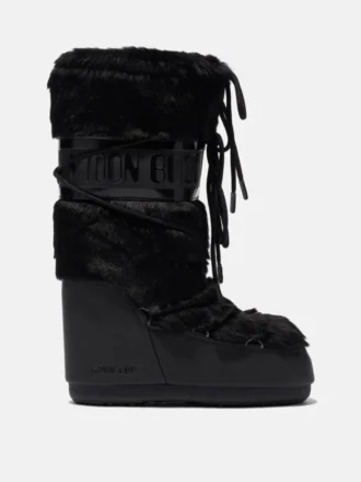 Kultowe czarne buty z sztucznego futra Kultowe czarne buty z sztucznego futra